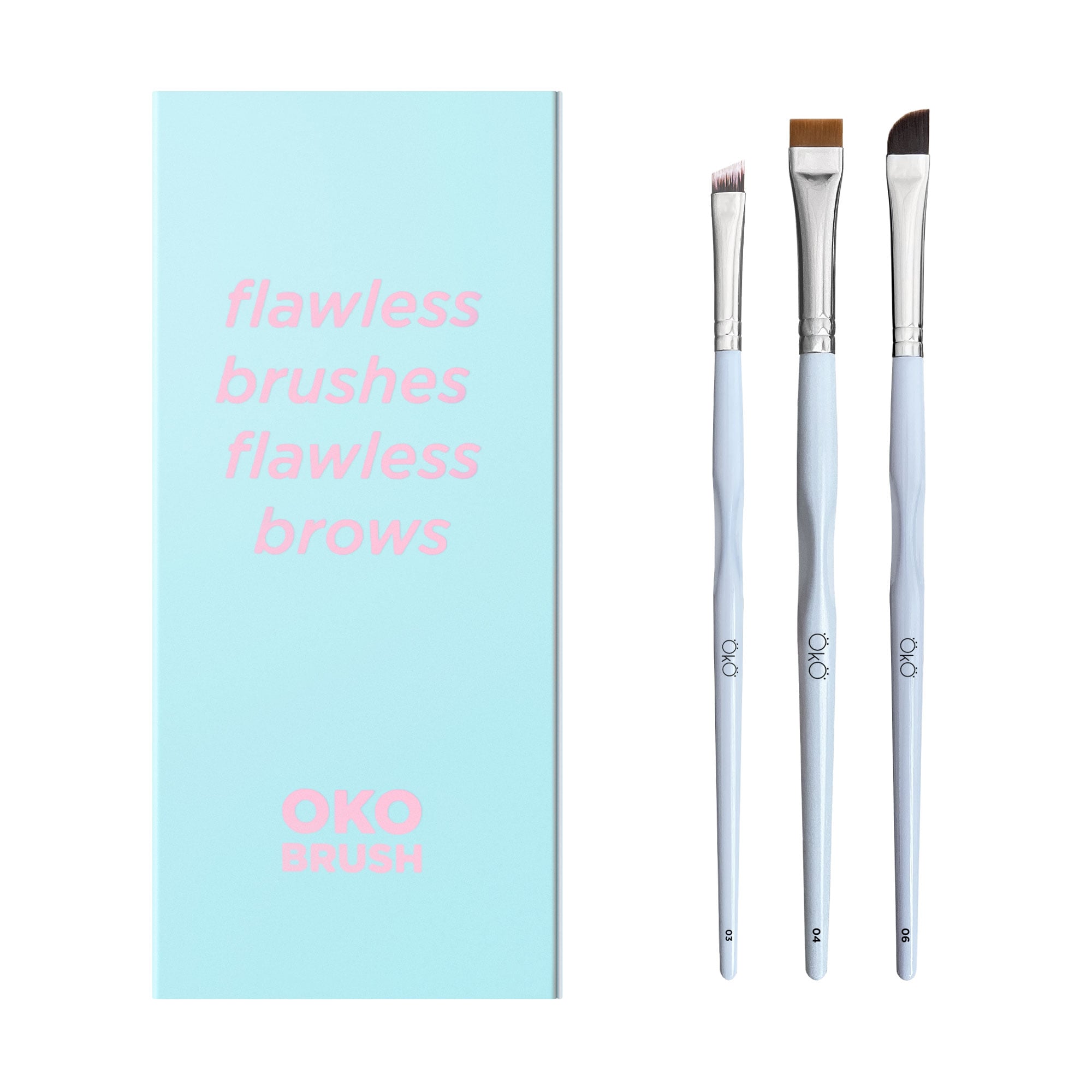 Набір пензликів для брів OkO Lash &amp; Brow Flawless Brushes Flawless Brows, 3 шт